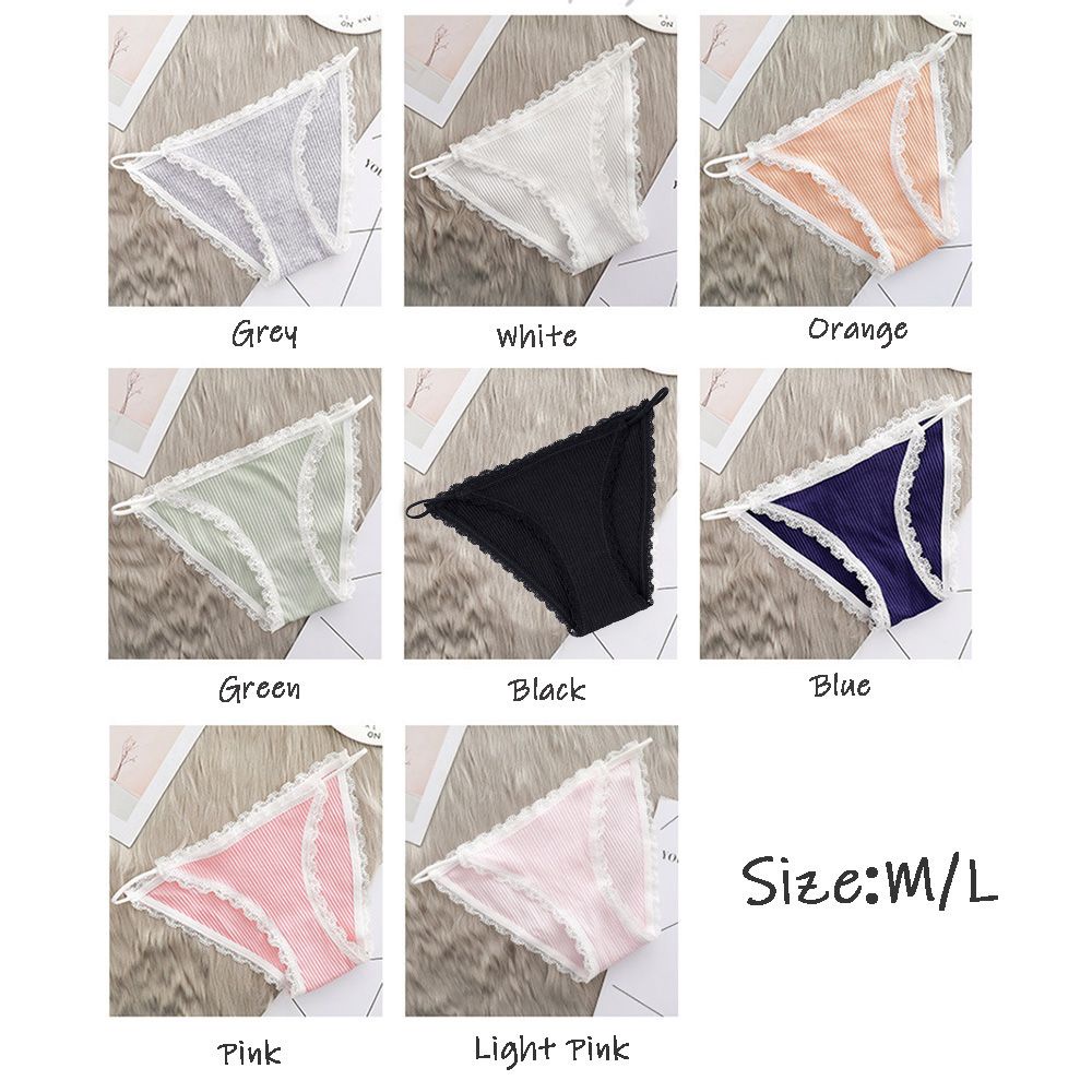 Quần lót cotton phối ren không đường may lưng thấp quyến rũ cho nữ