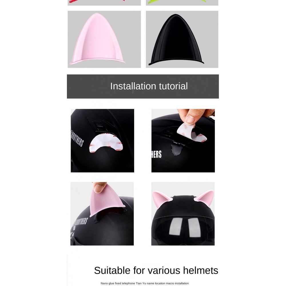 Phụ kiện tai thú gắn trang trí mũ bảo hiểm nhiều màu sắc