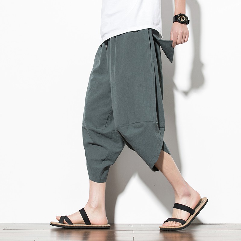 Quần Harem Lưng Thấp Siêu Lớn Họa Tiết Ngôi Sao Phong Cách Punk Đường Phố Cho Nam#Quần Short Đi Biển Nam Quần Ngắn Nam