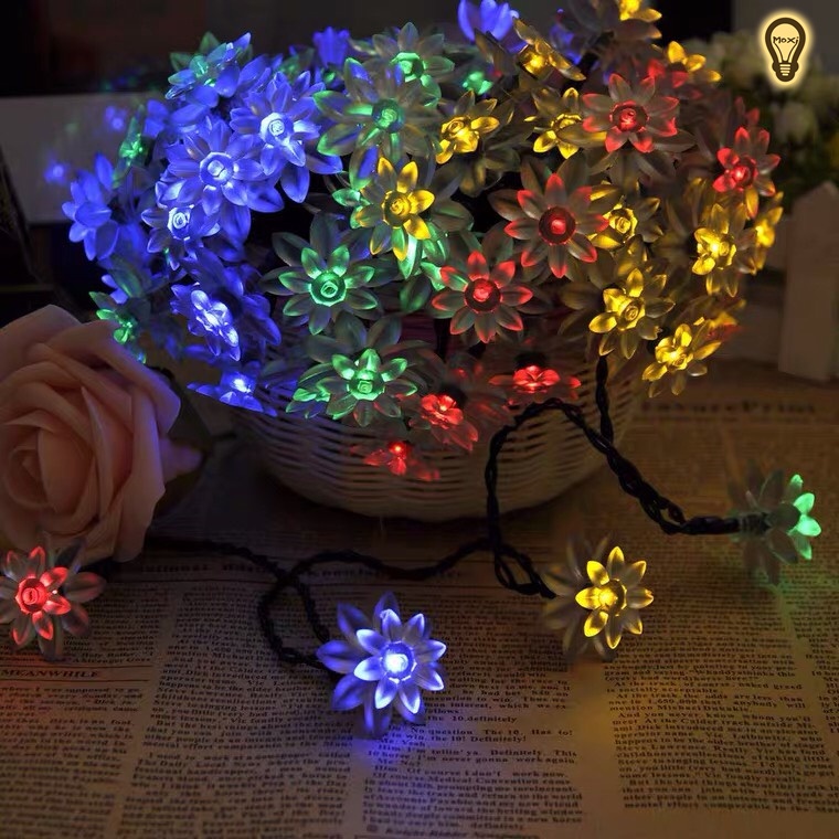 Đèn LED hoa sen năng lượng mặt trời làm đèn decor, trang trí sân vườn ,ban công,ngoài trời không thấm nước MOXI.