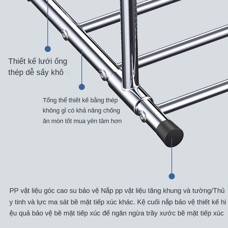 Giá phơi cửa sổ inox có thể thu vào, lan can ban công, giá để giày dép, kho đa chức năng Giá phơi đồ ngoài trời hiện vật