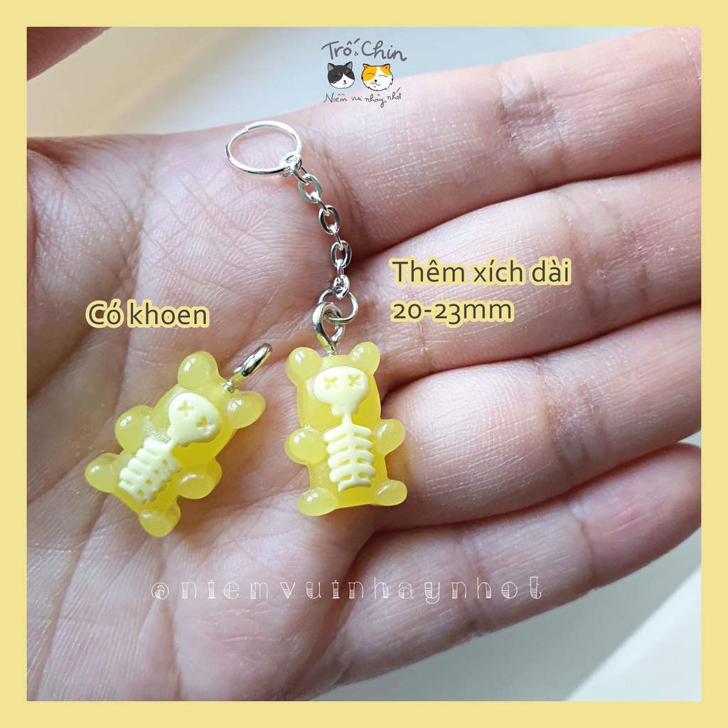 Charm Gấu Dễ sợ (Gấu Halloween) phụ kiện độc đáo 16*12mm