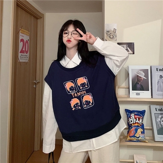 (bigsize 50-110kg) áo phối sơ mi phong cách Hàn Quốc
