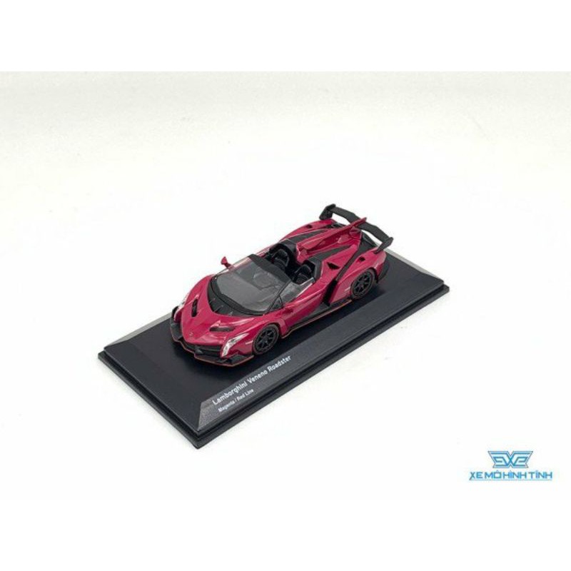 Xe Mô Hình Lamborghini Veneno Roadster 1:64 Kyosho (Hồng)