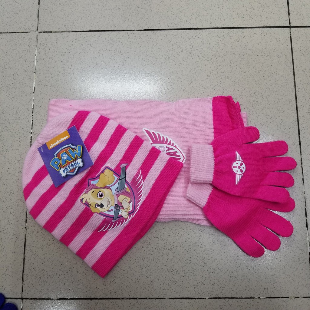 Bộ nón len khăn len bao tay len paw patrol biệt đội cứu hộ