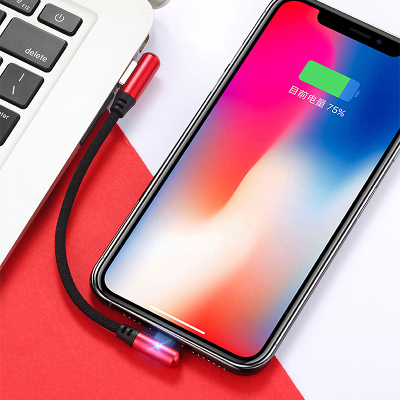 Dây cáp sạc micro USB FONKEN ngắn 0.25m kiểu góc 90 độ cho điện thoại/nguồn laptop