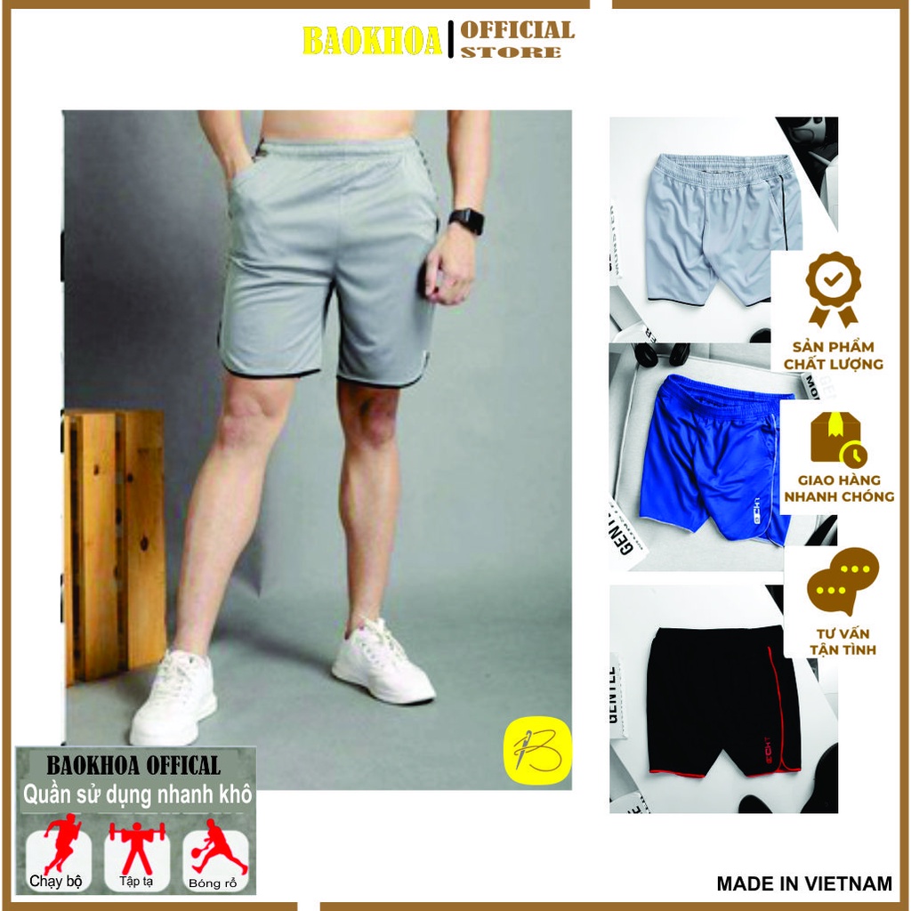 Quần đùi thể thao ECHT, Combo 3 Quần tập gym,Quần chạy bộ BAOKHOA OFFICAL size L XL 2XL 3XL.