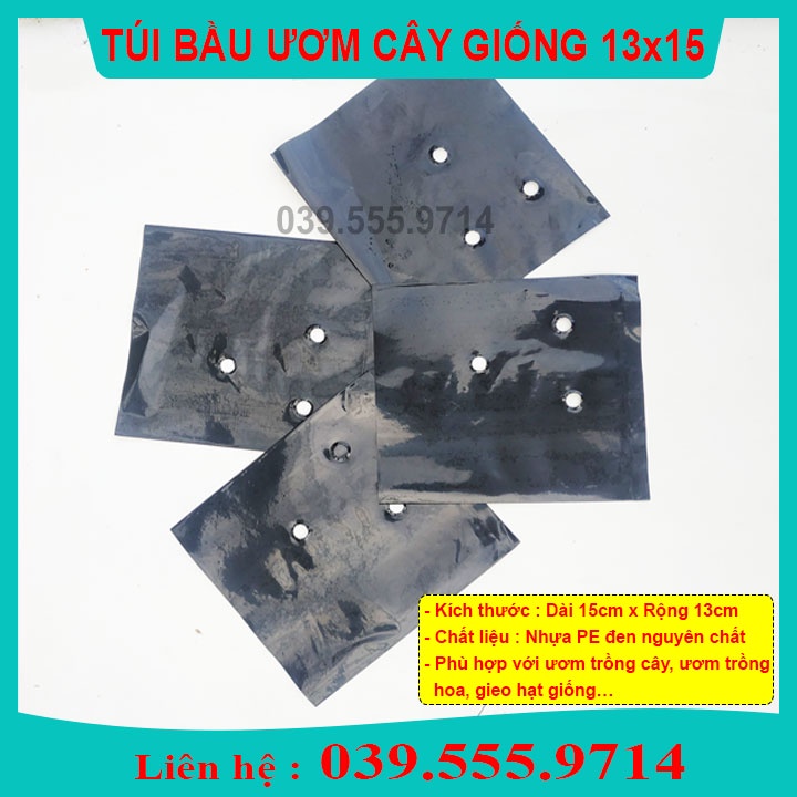 TÚI BẦU VUÔNG ƯƠM CÂY GIỐNG (13x15cm) 1KG - CHẬU NHỰA DẺO BỀN ĐẸP