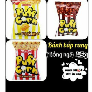 Bánh Snack Bắp Rang bơ (Bỏng ngô) - Puff Corn Hương vị Caramen/Socola/Phô Mai gói 45g