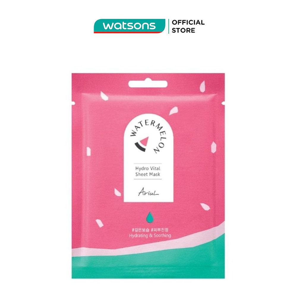 Mặt Nạ Ariul Làm Dịu và Cấp Ẩm Chiết Xuất Dưa Hấu Watermelon Hydro Vital Sheet Mask 23ml