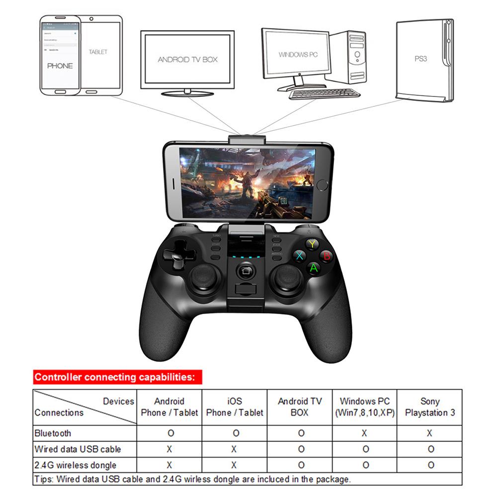 Tay Cầm Chơi Game Bluetooth Ipega 9076 Pg-9076 Cho Điện Thoại Android / Pc / Tv / Pc / Ps3 Vr