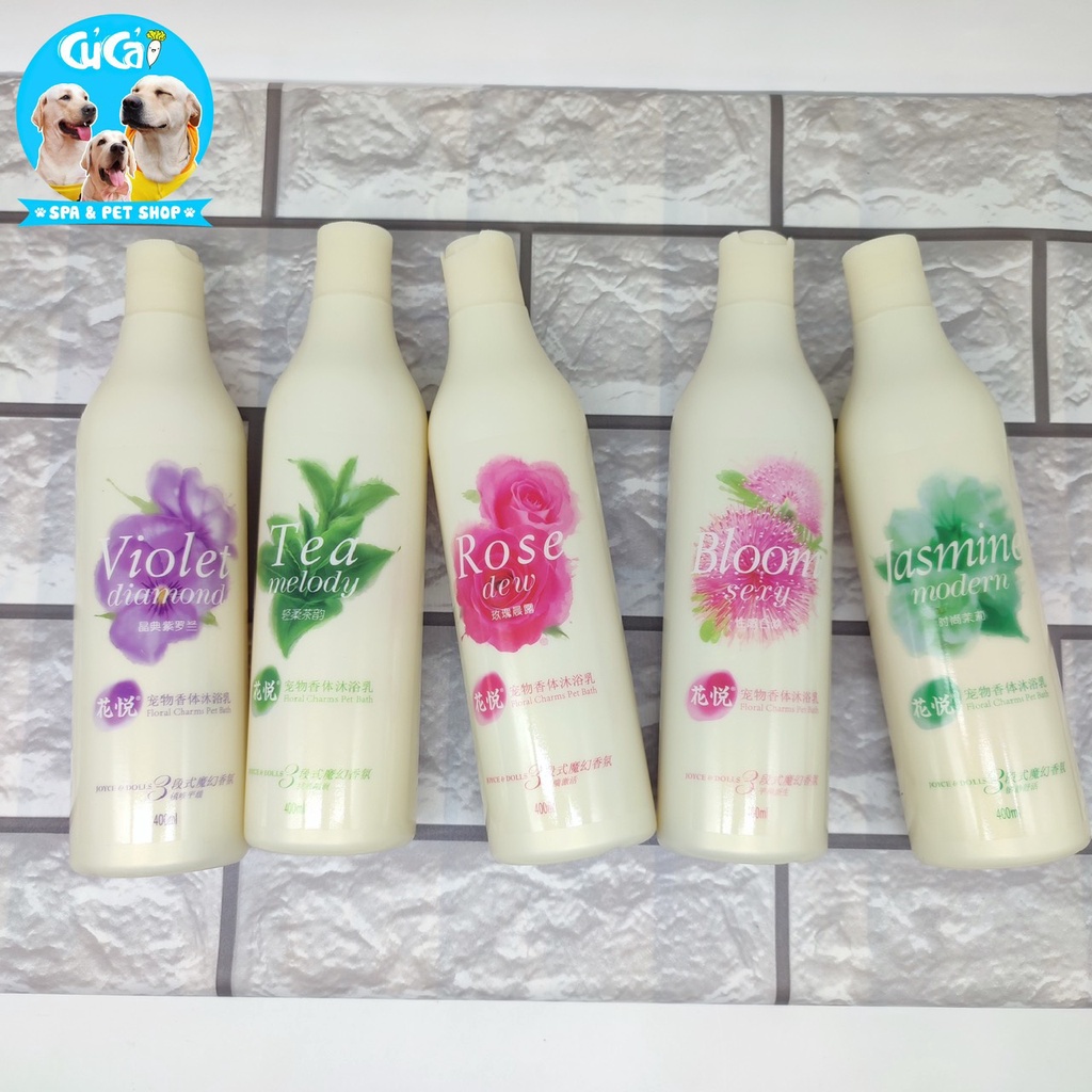 Sữa tắm nước hoa cho chó mèo Joyce & Dolls 400ml lưu hương thơm lâu, sữa tắm cho chó mèo cao cấp - Củ Cải Pet Shop