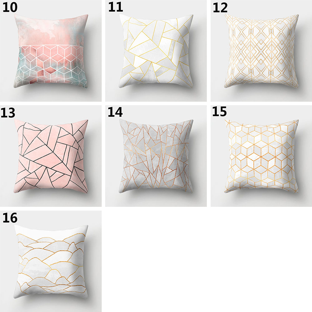 ❀SIMPLE❀ Soft Cushion Cover Waist Peach Skin Cashmere Pillow Cases Sofa Winter Warm Home Decor|Shining Car Seat Square Geometric Printed