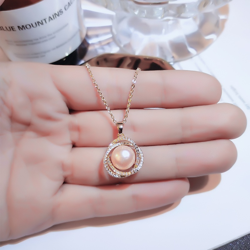 Dây chuyền JIUDUOLAN bằng thép titan đính đá ngọc trai tinh tế thời trang cho nữ