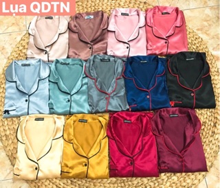 Set bộ phi lụa nơ Quần dài tay ngắn
