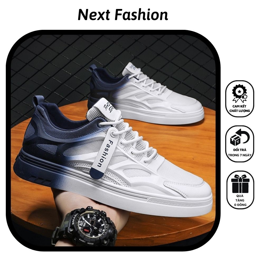 Giày sneaker nam vệt sơn đế độn 3cm vải lưới thoáng khí mẫu mới nhất 2022 - Next Fashion G30
