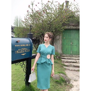 [ Hot] Váy công sở dáng peplum tặng kèm hoa (45-70kg)