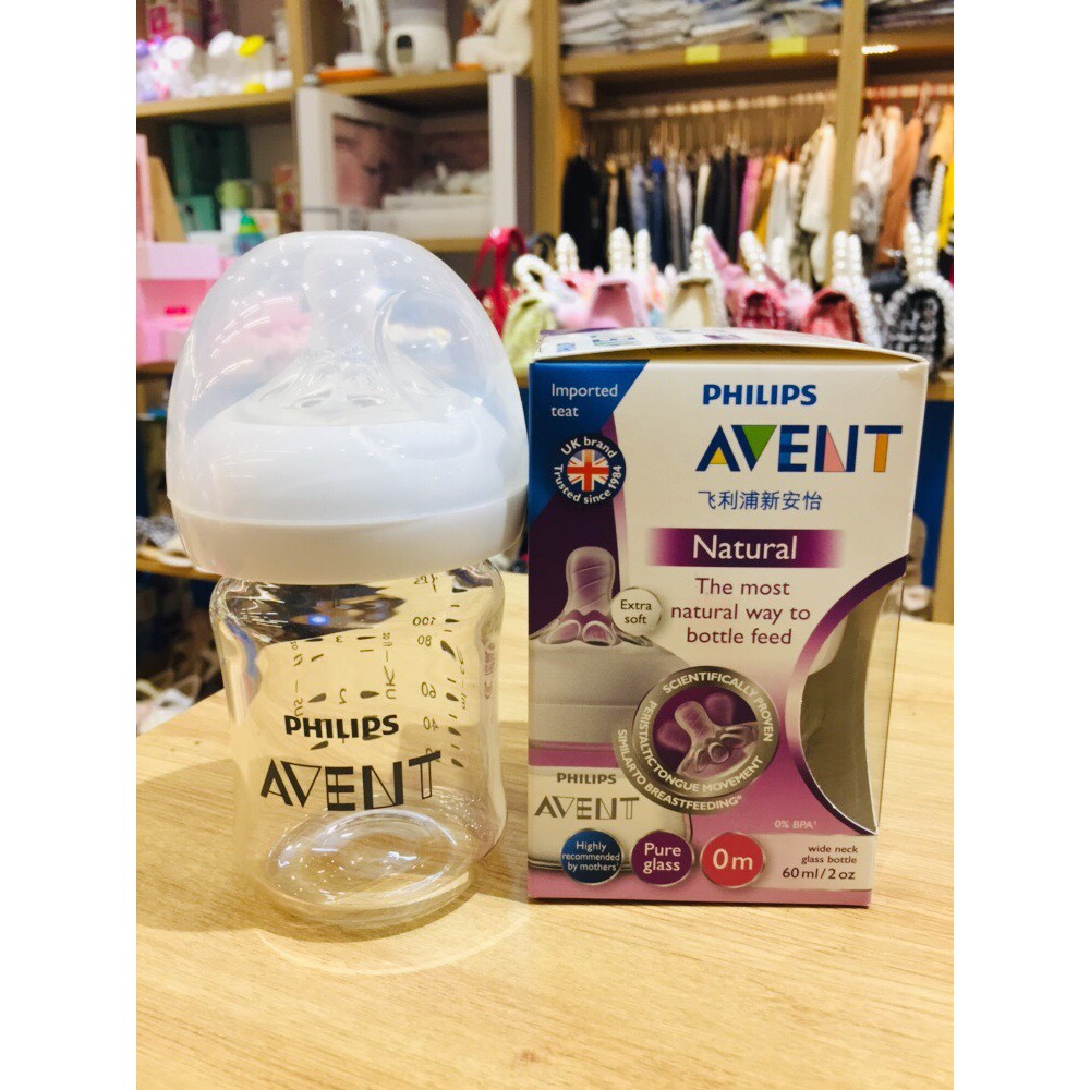 Bình Sữa Thủy Tinh Avent Natural 60ml & 125ml