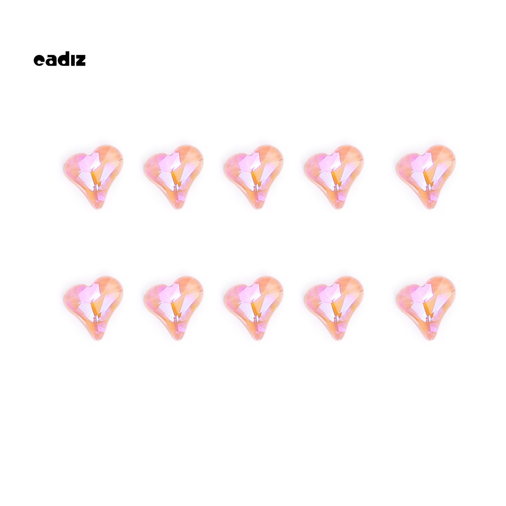 Bộ Phụ Kiện Đính Đá Trang Trí Móng Tay Hình Trái Tim Nhiều Màu Chống Rơi
