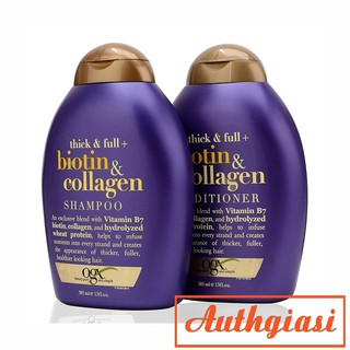 Dầu Gội/ Xả Biotin & Collagen phủ bóng và kích thích mọc tóc OGX USA 355ml