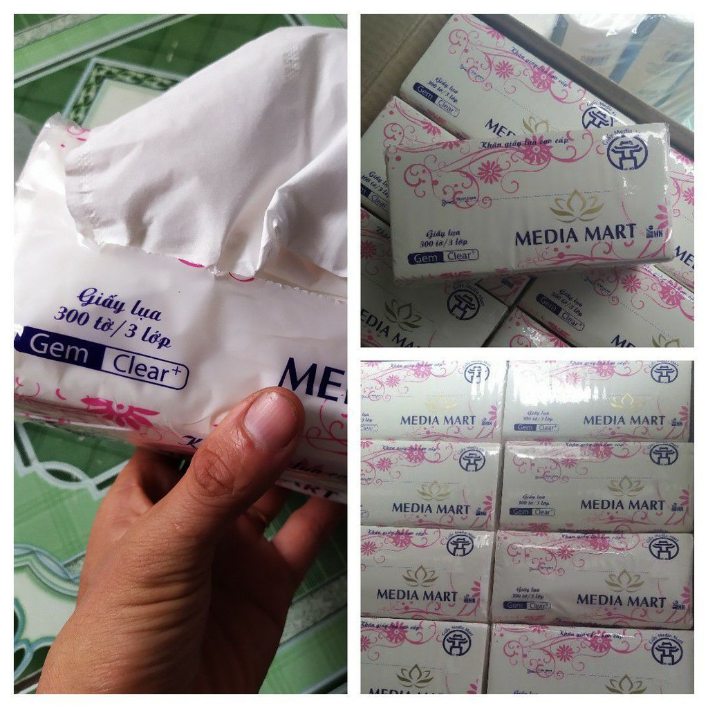 Bịch giấy rút, giấy ăn 300 tờ 3 lớp loại dày và dai hàng Việt Nam chất lượng cao