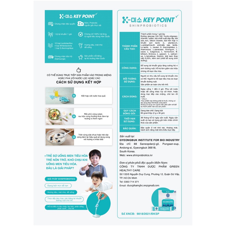 Mem vi sinh nhập khẩu SHINPROBIOTICS  bổ sung 17 tỷ lợi khuẩn giúp cân bằng, tăng cường chức năng hệ tiêu hóa.