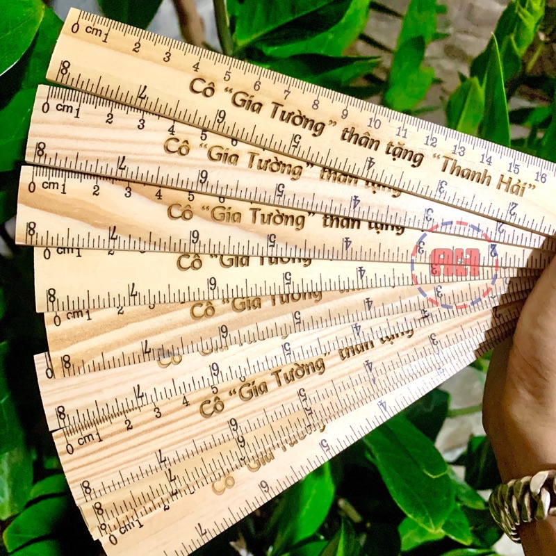 Thước kẻ gỗ học sinh KHẮC TÊN theo yêu cầu