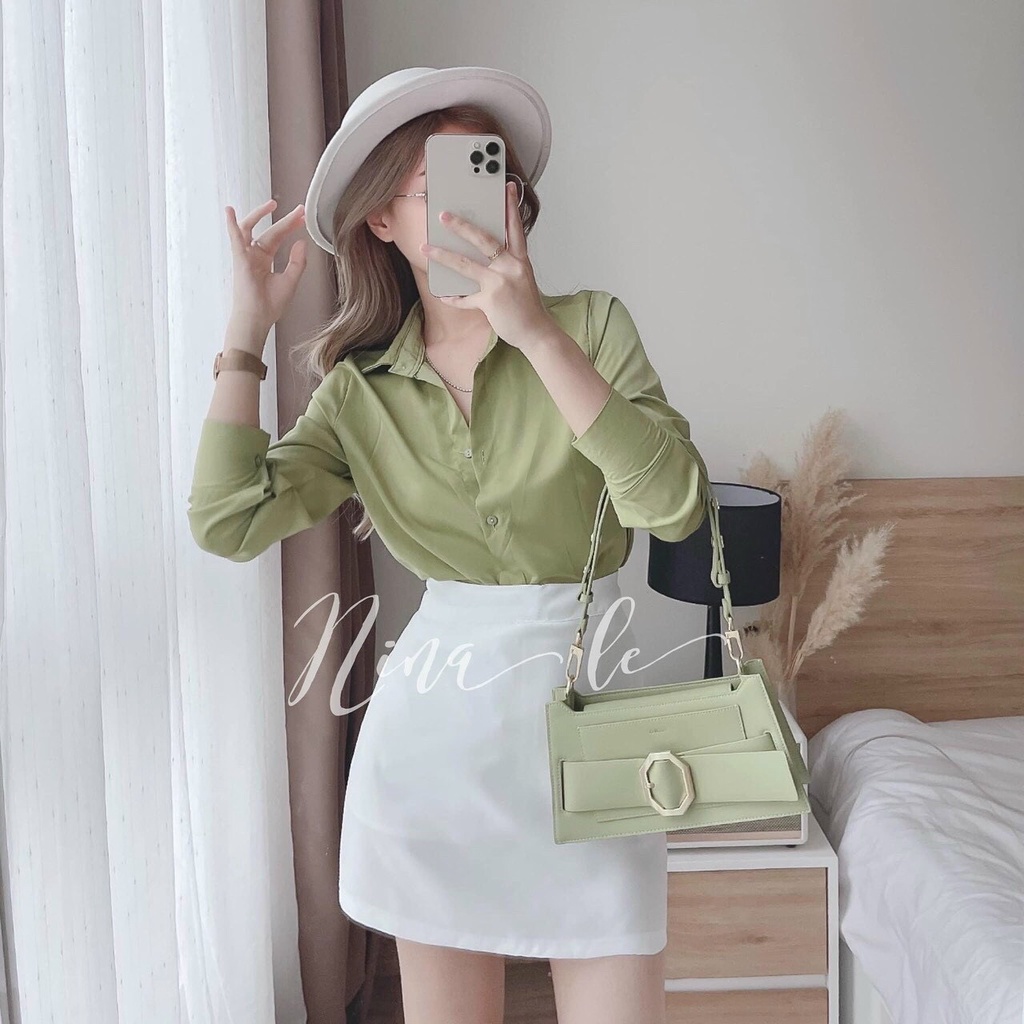 Set áo sơ mi kèm chân váy ôm cực xinh sang chảnh cho nàng dự tiệc đi chơi