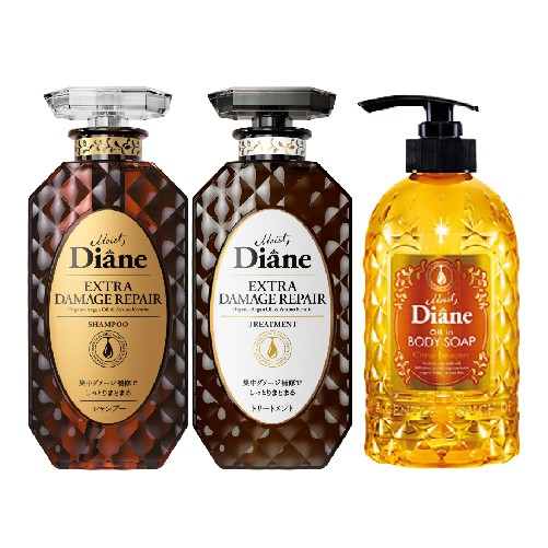 Cặp gội xả phục hồi tóc hư tổn nặng  Moist Diane Extra Damage Repair 450mlx2  + Sữa tắm Moist Diane