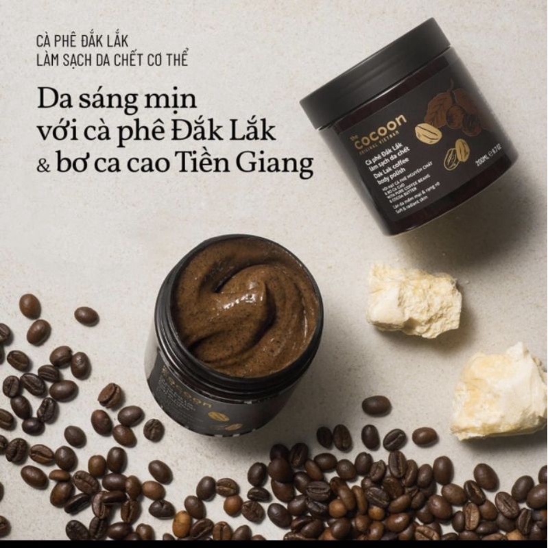 Tẩy da chết dưỡng trắng cafe daklak