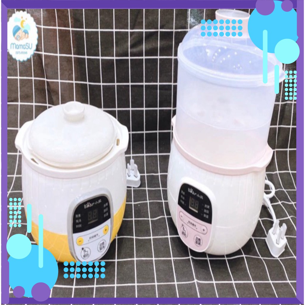 (BẢN QUỐC TẾ) Nồi nấu cháo ninh hầm cách thuỷ cho bé Bear 0,8l (vừa nấu