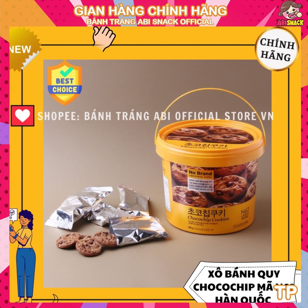 BÁNH QUY CHOCOCHIP THƯƠNG HIỆU NO BRAND HÀN QUỐC XÔ 400G MÃ N62