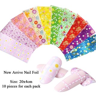 Foil dán móng hoa và da beo 10 tấm(4x20cm)