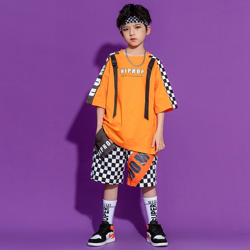 Bộ Quần Áo Nhảy Hip Hop Đường Phố Cao Cấp Thời Trang Mùa Hè Mới Cho Bé Trai Và Gái
