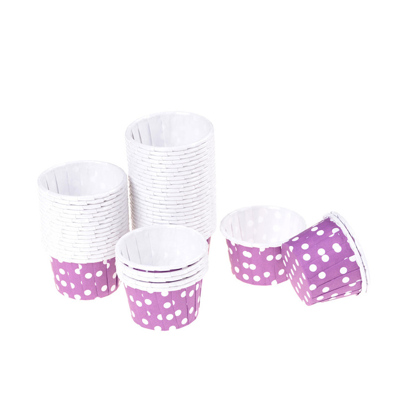 Set 100 Cốc Giấy Nhiều Màu Kích Thước 38x30mm Dùng Làm Bánh Cupcake