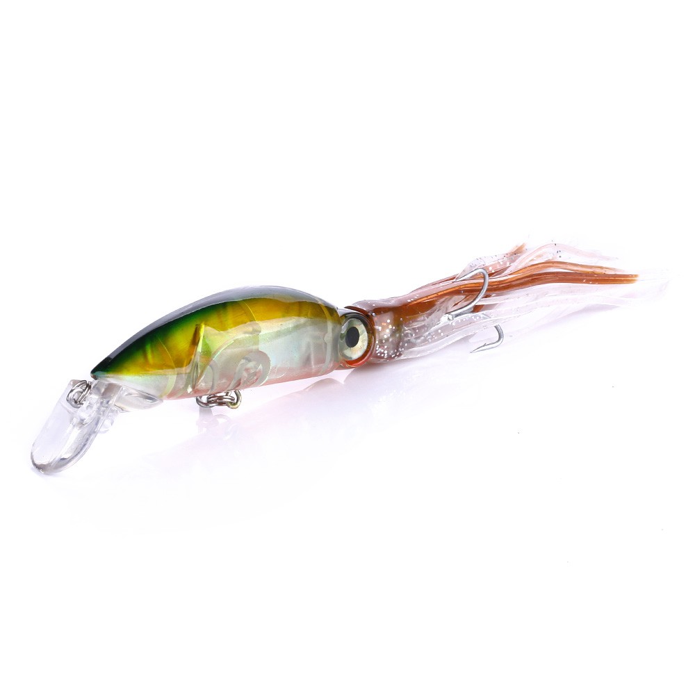 Hengjia 1 Cái 10cm 16.6g Bạch Tuộc Mực Jig Mồi Râu Mồi Câu Cá Swimbait Cho Câu Cá Chìm Minnow Dụ Jig