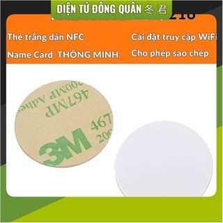 Thẻ nfc ntag 215 ntag 216 thẻ tròn mini cứng có miếng dán