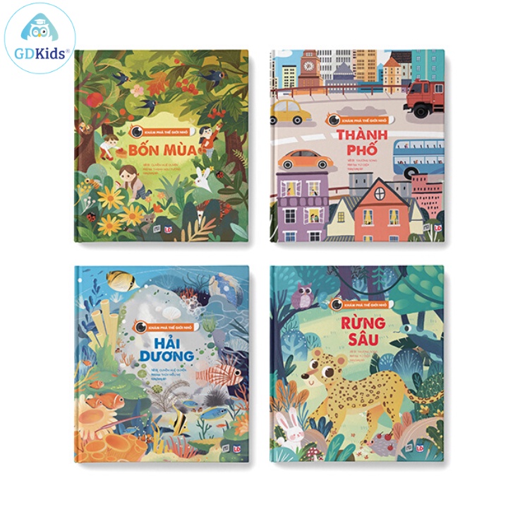 Sách tương tác - Bộ 4 cuốn Khám phá thế giới nhỏ (Bốn mùa + Rừng sâu + Hải dương + Thành phố)