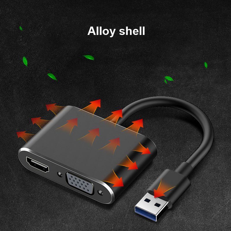 Đầu Chuyển Đổi Thẻ Đồ Họa Usb 3.0 Sang Hdmi Vga Cho Máy Tính / Tv / Laptop / Máy Chiếu / Máy Tính Để Bàn | BigBuy360 - bigbuy360.vn