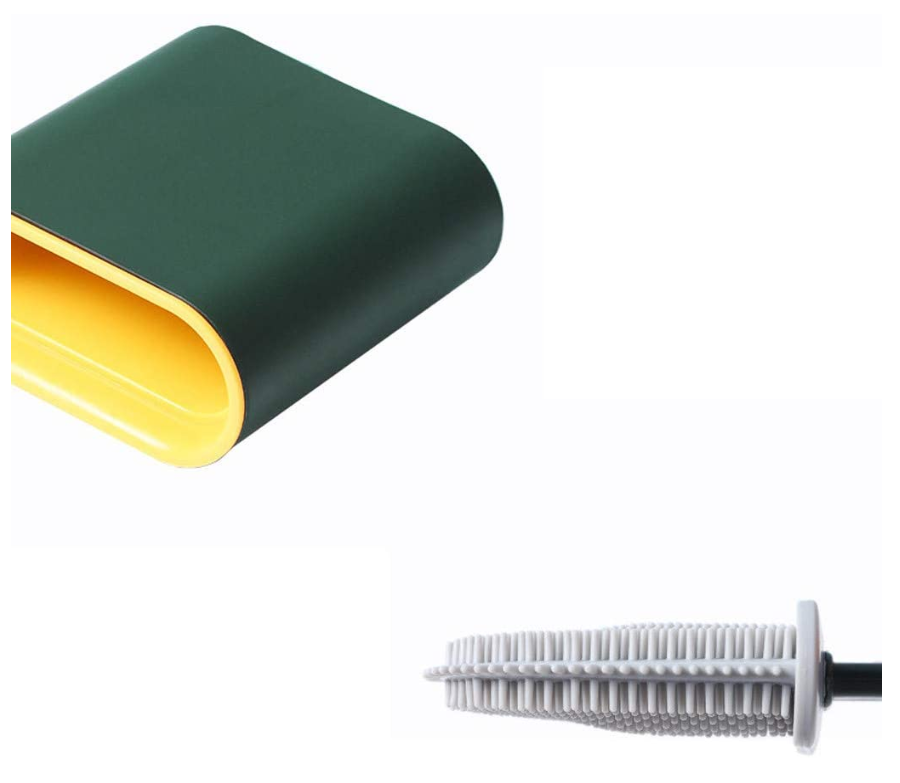 Silicone Bàn Chải Vệ Sinh Toilet Cán Dài Linh Hoạt Bằng Silicon Chống Trượt Kèm Giá Đỡ Nhựa Tiện Dụng