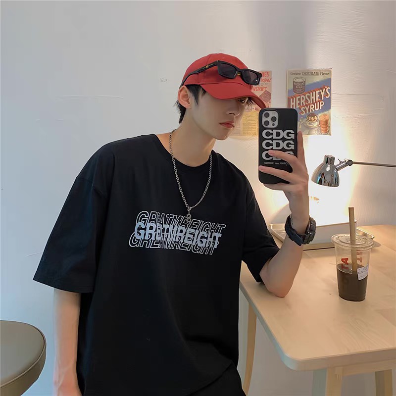 Áo phông thun nam nữ unisex form rộng tay lỡ AT525