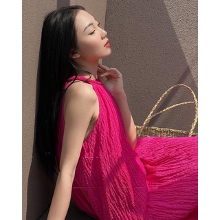 ĐẦM MAXI XỐP CỔ YẾM