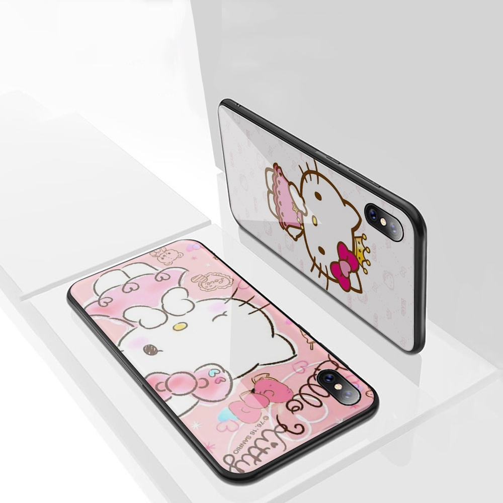 Ốp Điện Thoại Mặt Kính Hình Hellokitty Cho Huawei P20 P30 Lite Pro Honor 8x 9 10 Lite 67a