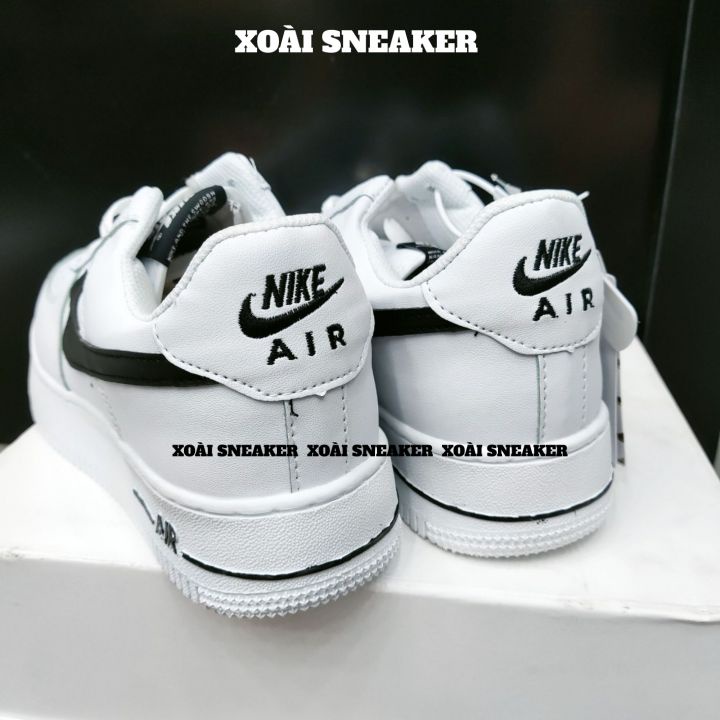 Giày AF1 trắng vệt đen, giày air force 1 trắng tích đen, full phụ kiện hàng cao cấp, full size 36-43/ XOÀI SNEAKER86