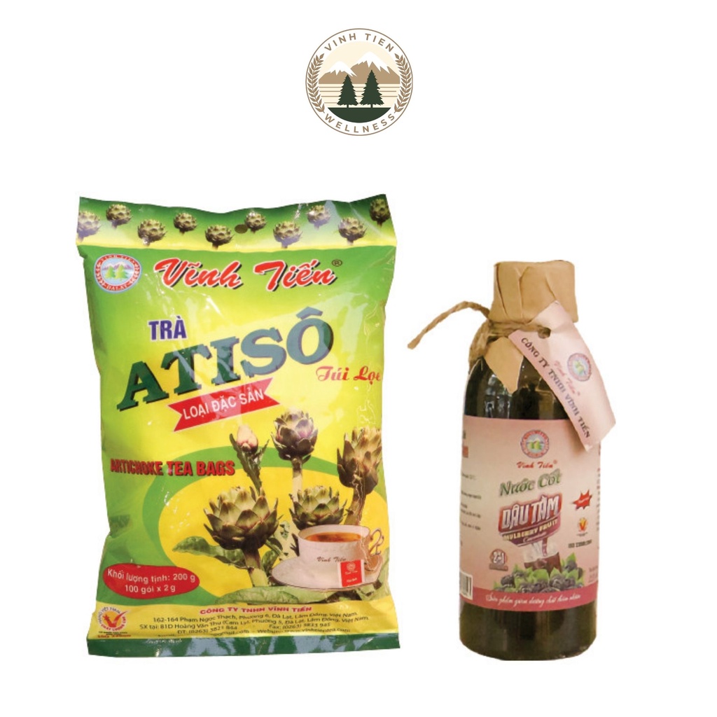 Combo Trà Atiso Túi lọc Đặc Sản + Nước cốt Dâu tằm 225ml