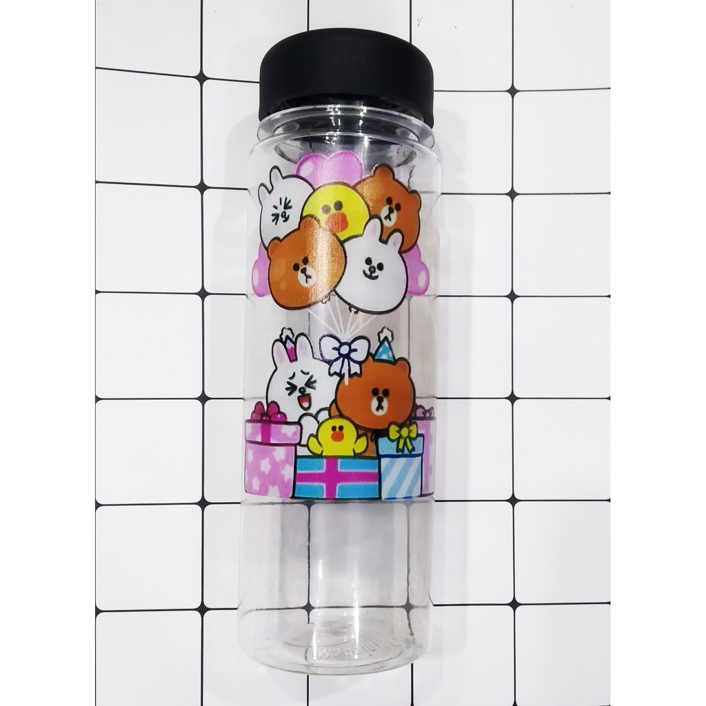 Bình nước gấu brown thỏ cony vịt sally nhựa in màu BNI4 500ml bình nước hoạt hình bình nước dễ thương