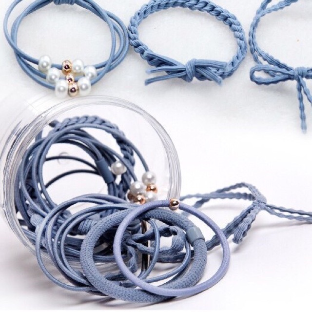 Hộp 12 thun buộc tóc xinh xắn