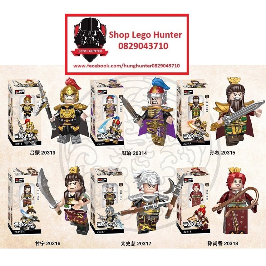 Decool Minifigures nhân vật Anh hùng Tam Quốc diến nghĩa Tướng phe Ngô