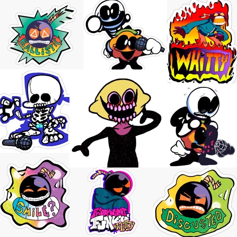 Hình dán Sticker Game Friday Night funkin 30-60 cái ép lụa khác nhau / Ảnh Sticker Game Friday Night Funkin