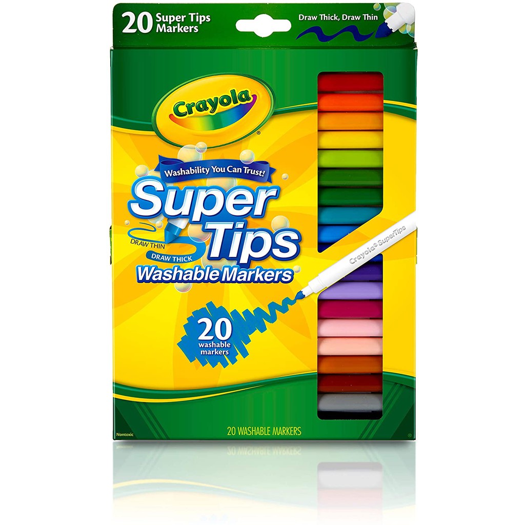 [Mã LIFEBOOK1 giảm 30K đơn 150K] Bút Crayola Super Tips Bộ 20 Cây Viết Calligraphy - Hàng Chính Hãng